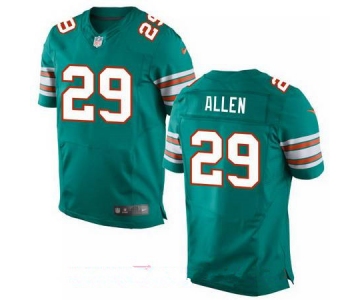 Men's Miami Dolphins #29 Nate Allen Aqua Green Alternate Stitched NFL Nike Elite Jersey