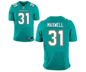 Men's Miami Dolphins #31 Byron Maxwell Aqua Green Team Color NFL Nike Elite Jersey