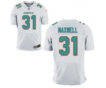 Men's Miami Dolphins #31 Byron Maxwell White Road NFL Nike Elite Jersey