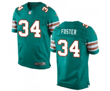 Men's Miami Dolphins #34 Arian Foster Aqua Green Alternate Stitched NFL Nike Elite Jersey