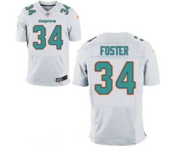 Men's Miami Dolphins #34 Arian Foster White Road Stitched NFL Nike Elite Jersey