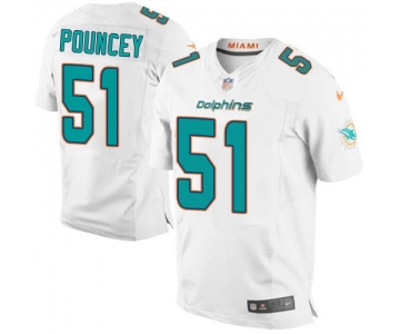 Men's Miami Dolphins #51 Mike Pouncey Nike White Elite Jersey