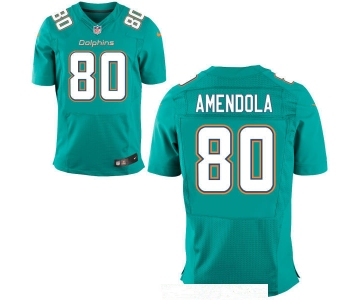 Men's Miami Dolphins #80 Danny Amendola Green Team Color Stitched NFL Nike Elite Jersey