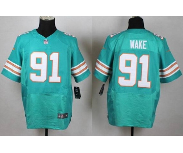 Men's Miami Dolphins #91 Cameron Wake Aqua Green Alternate 2015 NFL Nike Elite Jersey