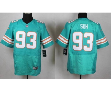 Men's Miami Dolphins #93 Ndamukong Suh Aqua Green Alternate 2015 NFL Nike Elite Jersey