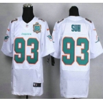 Men's Miami Dolphins #93 Ndamukong Suh White Road 2015 NFL 50th Patch Nike Elite Jersey