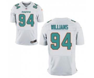 Men's Miami Dolphins #94 Mario Williams White Road NFL Nike Elite Jersey