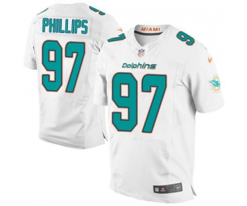 Men's Miami Dolphins #97 Jordan Phillips Nike White Elite Jersey