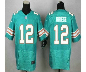 Miami Dolphins #12 Bob Griese Aqua Green Alternate 2015 NFL Nike Elite Jersey