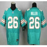 Miami Dolphins #26 Lamar Miller Aqua Green Alternate 2015 NFL Nike Elite Jersey