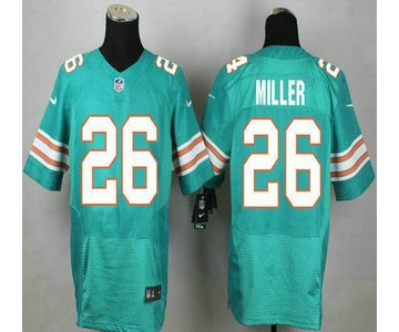 Miami Dolphins #26 Lamar Miller Aqua Green Alternate 2015 NFL Nike Elite Jersey