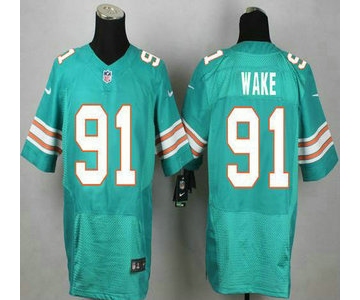 Miami Dolphins #91 Cameron Wake Aqua Green Alternate 2015 NFL Nike Elite Jersey