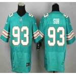 Miami Dolphins #93 Ndamukong Suh Aqua Green Alternate 2015 NFL Nike Elite Jersey