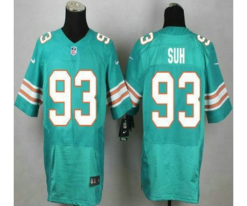 Miami Dolphins #93 Ndamukong Suh Aqua Green Alternate 2015 NFL Nike Elite Jersey
