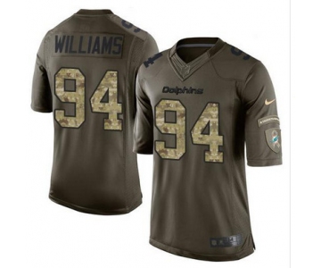 Nike Dolphins #94 Mario Williams Green Men's Stitched NFL Limited Salute to Service Jersey