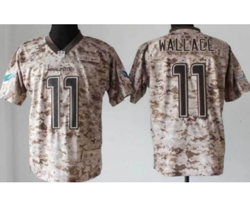 Nike Miami Dolphins #11 Mike Wallace 2013 USMC Camo Elite Jersey