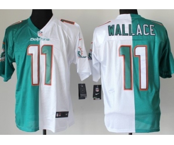 Nike Miami Dolphins #11 Mike Wallace Green And White Two Tone Elite Jersey