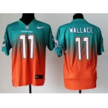 Nike Miami Dolphins #11 Mike Wallace Green/Orange Fadeaway Elite Jersey