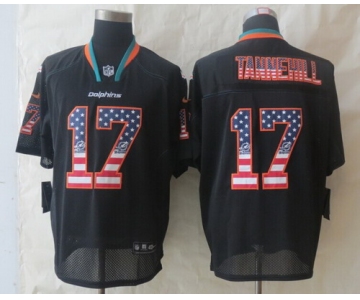 Nike Miami Dolphins #17 Ryan Tannehill 2014 USA Flag Fashion Black Elite Jersey