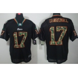 Nike Miami Dolphins #17 Ryan Tannehill Black With Camo Elite Jersey