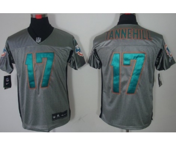 Nike Miami Dolphins #17 Ryan Tannehill Gray Shadow Elite Jersey
