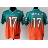 Nike Miami Dolphins #17 Ryan Tannehill Green/Orange Fadeaway Elite Jersey