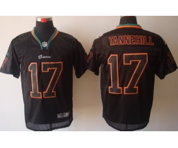 Nike Miami Dolphins #17 Ryan Tannehill Lights Out Black Elite Jersey