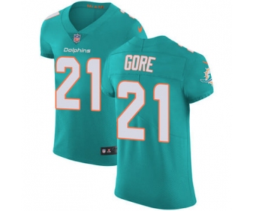 Nike Miami Dolphins #21 Frank Gore Aqua Green Team Color Men's Stitched NFL Vapor Untouchable Elite Jersey