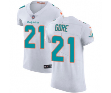 Nike Miami Dolphins #21 Frank Gore White Men's Stitched NFL Vapor Untouchable Elite Jersey