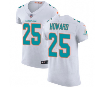 Nike Miami Dolphins #25 Xavien Howard White Men's Stitched NFL Vapor Untouchable Elite Jersey