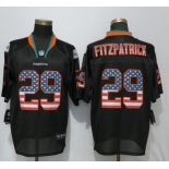 Nike Miami Dolphins #29 Minkah Fitzpatrick Black USA Flag Fashion Elite Jersey