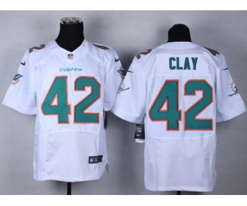 Nike Miami Dolphins #42 Charles Clay 2013 White Elite Jersey