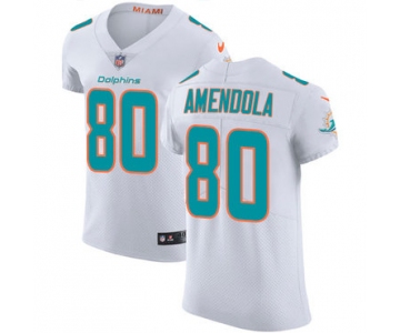 Nike Miami Dolphins #80 Danny Amendola White Men's Stitched NFL Vapor Untouchable Elite Jersey