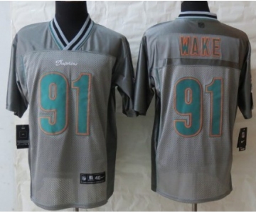 Nike Miami Dolphins #91 Cameron Wake 2013 Gray Vapor Elite Jersey