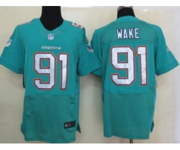 Nike Miami Dolphins #91 Cameron Wake 2013 Green Elite Jersey