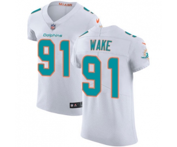 Nike Miami Dolphins #91 Cameron Wake White Men's Stitched NFL Vapor Untouchable Elite Jersey