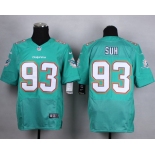 Nike Miami Dolphins #93 Ndamukong Suh 2013 Green Elite Jersey