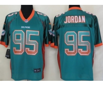 Nike Miami Dolphins #95 Dion Jordan Drift Fashion Green Elite Jersey