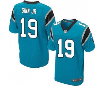 Men's Carolina Panthers #19 Ted Ginn Jr Light Blue Alternate NFL Nike Elite Jersey