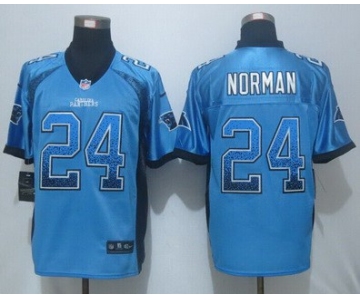 Men's Carolina Panthers #24 Josh Norman Light Blue Drift Fashion NFL Nike Elite Jersey