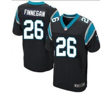 Men's Carolina Panthers #26 Cortland Finnegan Black Team Color NFL Nike Elite Jersey