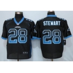 Men's Carolina Panthers #28 Jonathan Stewart Black Drift Fashion NFL Nike Elite Jersey