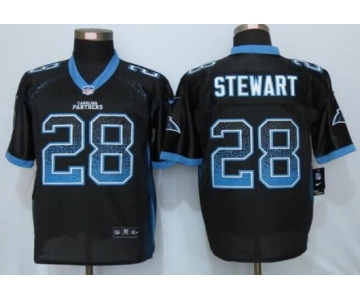 Men's Carolina Panthers #28 Jonathan Stewart Black Drift Fashion NFL Nike Elite Jersey