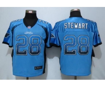 Men's Carolina Panthers #28 Jonathan Stewart Light Blue Drift Fashion NFL Nike Elite Jersey