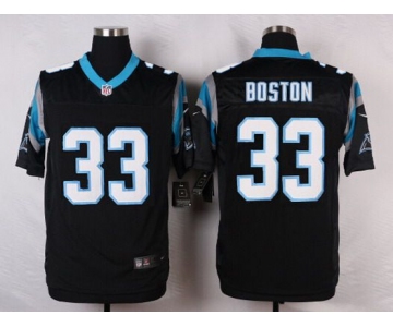 Men's Carolina Panthers #33 Tre Boston Black Team Color NFL Nike Elite Jersey