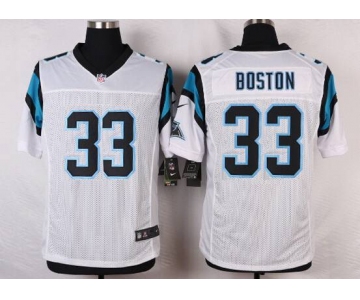 Men's Carolina Panthers #33 Tre Boston White Road NFL Nike Elite Jersey