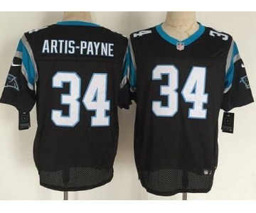 Men's Carolina Panthers #34 Cameron Artis-Payne Nike Black Elite Jersey