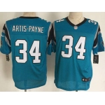 Men's Carolina Panthers #34 Cameron Artis-Payne Nike Light Blue Elite Jersey