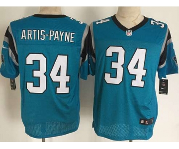 Men's Carolina Panthers #34 Cameron Artis-Payne Nike Light Blue Elite Jersey