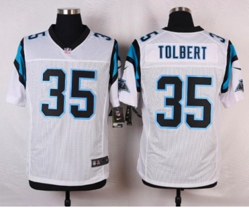 Men's Carolina Panthers #35 Mike Tolbert White Road NFL Nike Elite Jersey